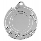 Metall Medaille Star 50 mm Durchmesser in Silber - awards