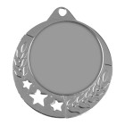 Metall Medaille Laurelstar mit ausgestanztem Sternenmuster in Silber - awards