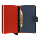Secrid Miniwallet in Blau / Orange halb geöffnet  - werbemittel