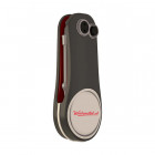 Golf Pitchgabel Fusion 2.5 in metallgrau-rot - Pitchfix Golf Werbemittel