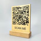 QR Code Aufsteller Basic aus Holz - Scan me - Made by ebets - Werbemittel.at