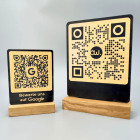 QR Code Aufsteller Basic Holz Duett groß und klein - Made by ebets - Werbemittel.at