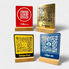 Social Media QR Code Aufsteller Basic für mehr Likes und Follower auf deinem Social Media Kanal - Werbemittel