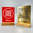 Social Media QR Code Aufsteller XXL - in rot oder gold - Werbemittel
