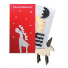 Weihnachtskarte mit Steckfigur Elch
