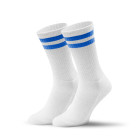 Tennissocke mit blauen Streifen und Logodruck möglich - Mr. Socks - Werbemittel