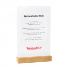 Thekenständer A4 mit Holzsockel und Acryldisplay - Werbetechnik - Werbemittel