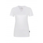 Hakro Damen V-Shirt Coolmax in weiß - Werbemittel