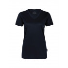Hakro Damen V-Shirt Coolmax in schwarz - Werbemittel