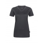 Hakro Damen V-Shirt Coolmax in anthrazit - Werbemittel