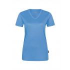 Hakro Damen V-Shirt Coolmax in malibublau - Werbemittel